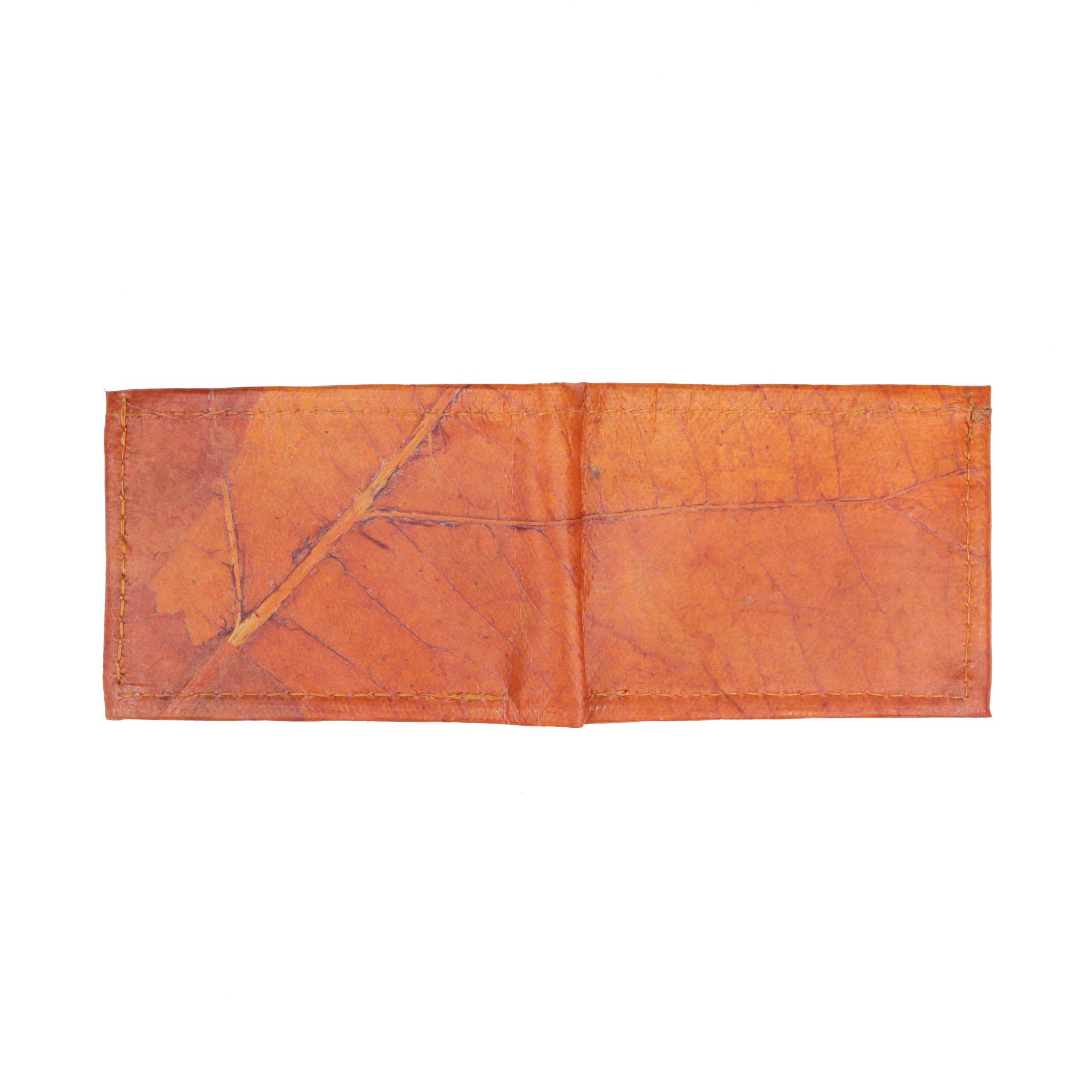 Tiger Orange Leather Wallet Without Cruelty